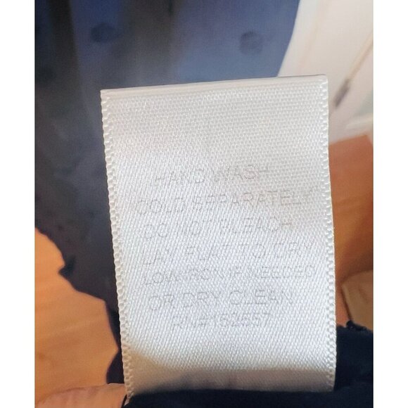 Baltic Born Paisley Swiss Dot Navy Blue Size Large V-Neck Midi Dress - Picture 9 of 9